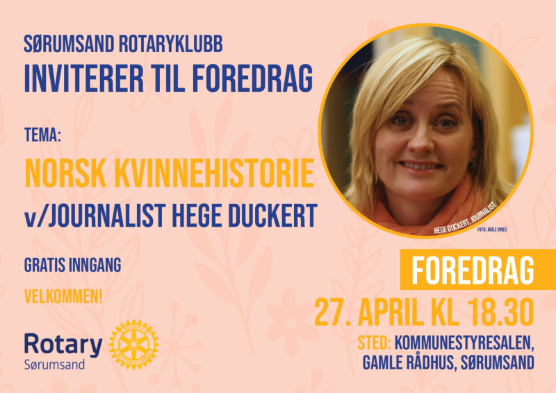 Hege Duckert hold foredrag om norsk kvinnehistorie
